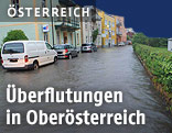 &Uuml;berflutete Stra&szlig;e in Bad Ischl