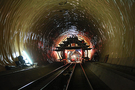 © AlpTransit Gotthard AG Eindruck vom Gotthard-Tunnel