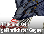 EU-Flagge und US-Flagge
