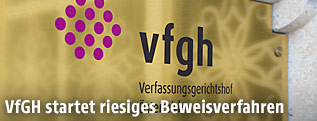 Schild des Verfassungsgerichtshofs
