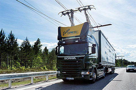 Lkw mit Oberleitung