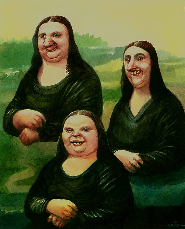 Seit italienische Kunsthistoriker entdeckt haben,
dass Leonardo da Vincis Mona Lisa in Wahrheit
ein Mann war