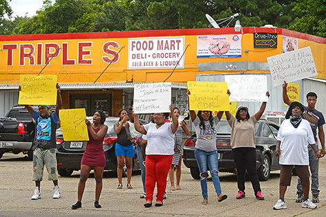 Protestierende in Baton Rouge