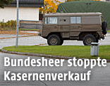 Bundesheerfahrzeug auf Kasernengelände