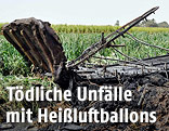 Zerstörter Korb eines Heißluftballons