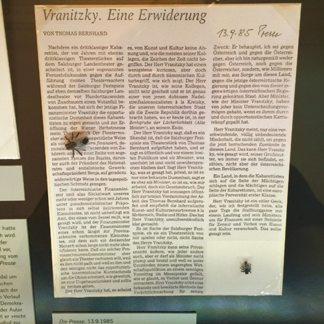© ORF.at Text von Bernhard über den früheren Finanzminister und späteren Kanzler Franz Vranitzky