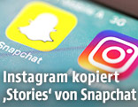 Handy mit Instagram und Snapchat