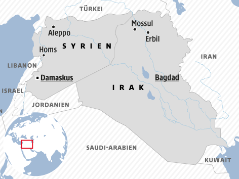 © Map Resources/ORF.at Karte von Syrien und Irak