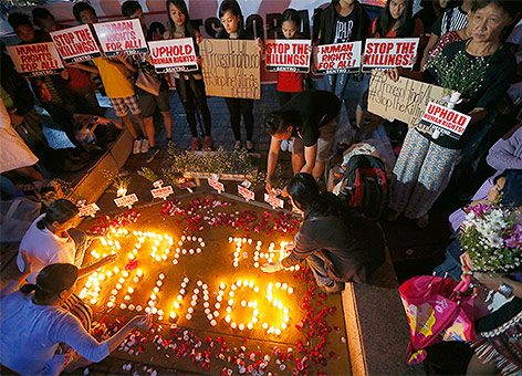 © APA/AP/Bullit Marquez Demonstration gegen die Drogenpolitik des philippinischen Präsidenten Duterte