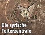 Das syrische Gefängnis Saidnaja aus der Luftperspektive