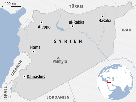 © Grafik: APA/ORF.at Karte von Syrien