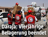 Hilfsgüter treffen in Daraya ein
