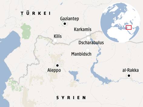 © Omniscale/OSM/ORF.at Karte von Syrien und der Türkei