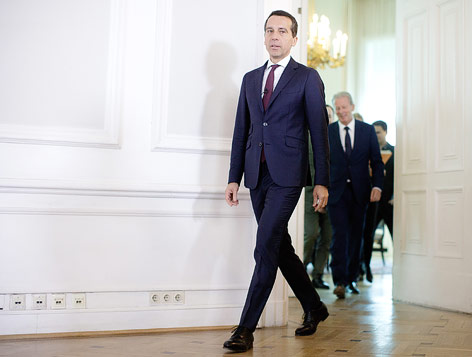 © APA/Georg Hochmuth Bundeskanzler Christian Kern und Vizekanzler Reinhold Mitterlehner während des Pressefoyers