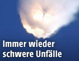 Explodierende Falcon-9-Rakete