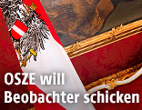 Fahne mit BUndesadler in der Pr&auml;sidentschaftskanzlei