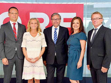 Dr. Andreas Nadler, Mag. Kathrin Zechner, Dr. Alexander Wrabetz, Monika Eigensperger, Ing. Michael Götzhaber