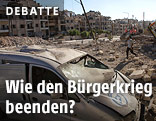 Zerstörte Häuser in Aleppo