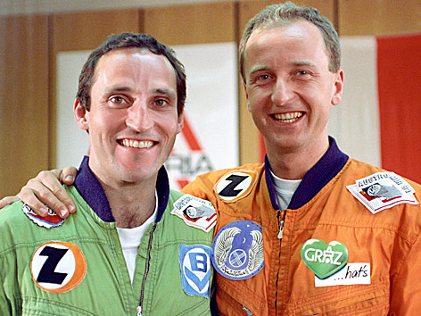 © picturedesk.com/APA-Archiv/R. Jaeger Franz Viehböck und Clemens Lothaller