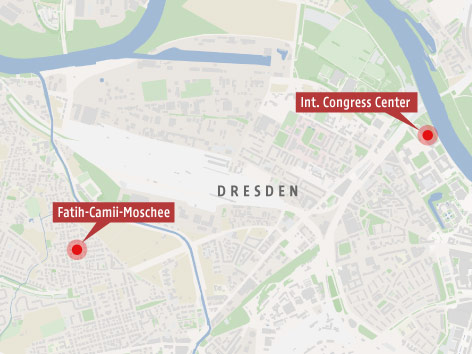 © Omniscale/OSM/ORF.at Karte zeigt den Anschlagsorte in Dresden
