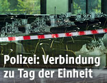 Polizeiabsperrung vor dem Internationalem Congress Center in Dresden