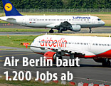 Flugzeuge der Lufthansa und der Air Berlin