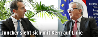 Bundeskanzler Christian Kern und der Pr&auml;sident der Europ&auml;ischen Kommission, Jean-Claude Juncker