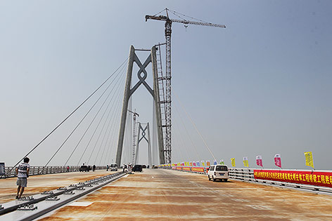 © AP/Imaginechina/Zhong fan Brückenbaustelle