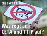 Gemaltes Verbotsschild CETA und TTIP