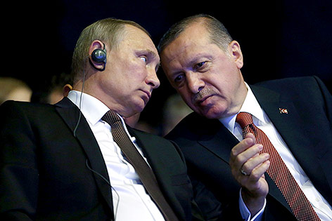 © APA/AFP/Turkish Presidential Press Office/Kayhan Ozer Russlands Präsident Wladimir Putin und der türkische Präsident Tayyip Erdogan