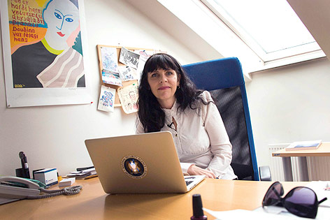 © APA/AFP/Halldor Kolbeins Die Vorsitzende der Piraten, Birgitta Jonsdottir