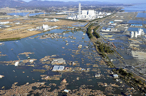 © Reuters/Kyodo Gebiet um das Atomkraftwerk Fukushima, aufgenommen im März 2011