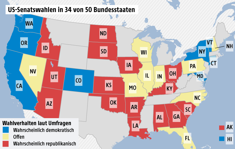 Grafik zur Senatswahl in den USA