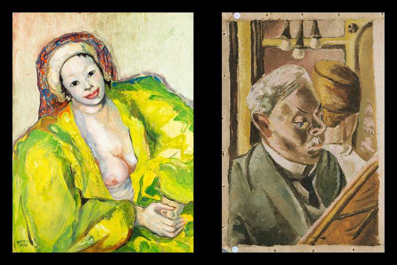 © Jüdisches Museum Wien/Sebastian Gansrigler; Motesiczky Trust Mariette Lydis: Orientalin; Marie-Louise Motesiczky: Menschen im Zug