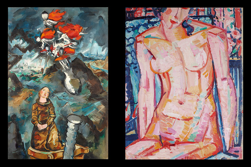 © Belvedere; Belvedere Lilly Steiner: Composition baroque; Helene Taussig: Weiblicher Akt auf blauem Stuhl