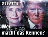 Plakat zeigt Hillary Clinton und Donald Trump