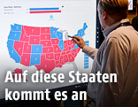 US-Landkarte mit den Swing States