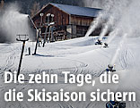 Schneekanonen in Betrieb