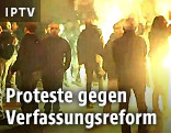 Demonstranten auf der Straße