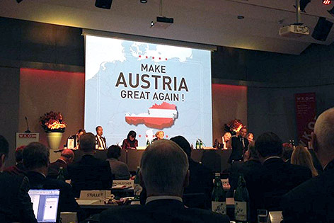 © APA/Volker Plass Vortrag der WKÖ mit dem Slogan "Make Austrai great again"