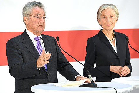 Alt-Bundespräsident Heinz Fischer und Irmgard Griss