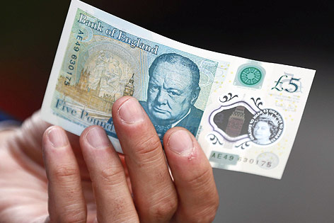 © APA/AFP/Stefan Wermuth Neue britische Fünf-Pfund-Banknote