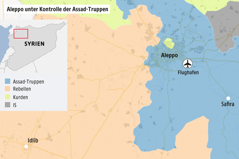 Karte zeigt Aleppo