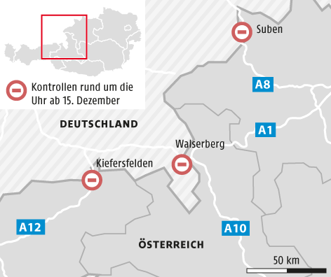Karte von einem Teil Österreichs