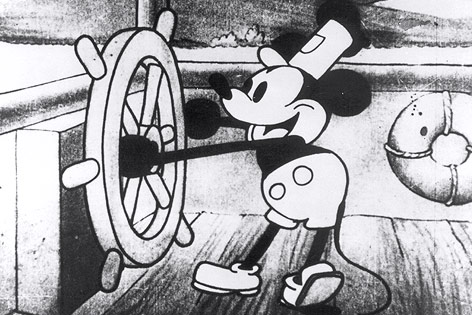 © picturedesk.com/TopFoto/Personalities Walt Disney Szene des Zeichentrickfilms "Steamboat Willie"