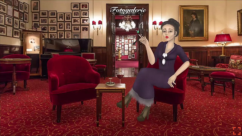 © ORF Screenshot des interaktiven Rundgangs durch das Hotel Sacher