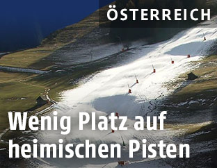Piste mit wenig Schnee