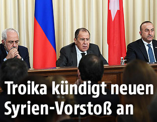 Javad Zarif, Sergei Lavrov und Mevlut Cavusoglu
