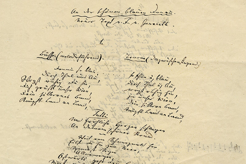 © Wien Bibliothek/Franz Gernerth An der schönen blauen Donau, neuer Text, 1889
