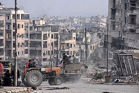 © APA/AFP/George Ourfalian Zerstörte Häuser in Aleppo